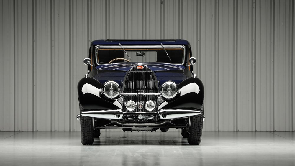 A 1938 Bugatti Type 57S Atalante Coupé.