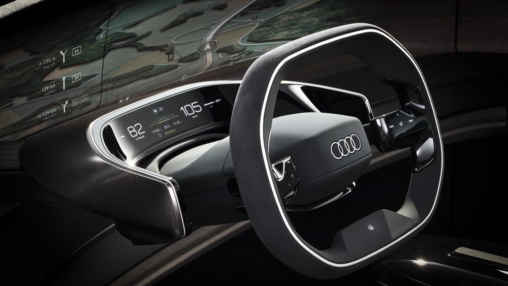 The interior of the Audi Grandsphere concept car.