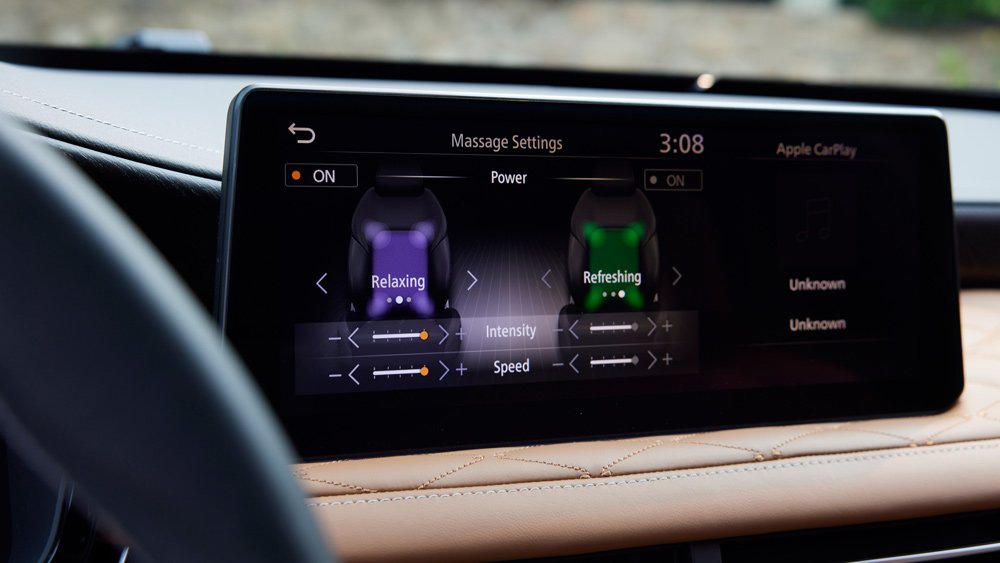 The infotainment display inside the 2022 Infiniti QX60.