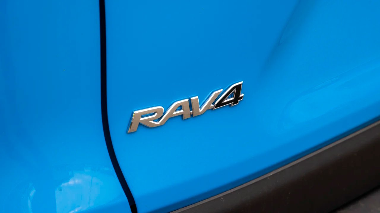 Drive Car of the Year Best Medium SUV 2021 finalist Toyota Rav 4 rear label close-up