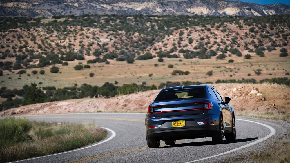 The 2022 Polestar 2 electric vehicle in New Mexico.