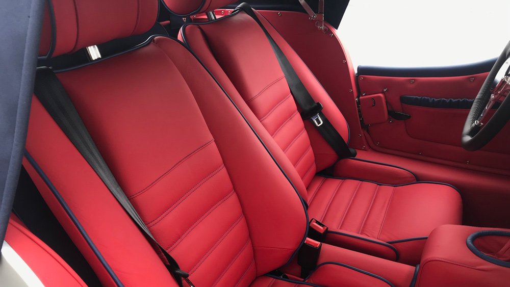 The interior of a 2019 Morgan Plus 4.