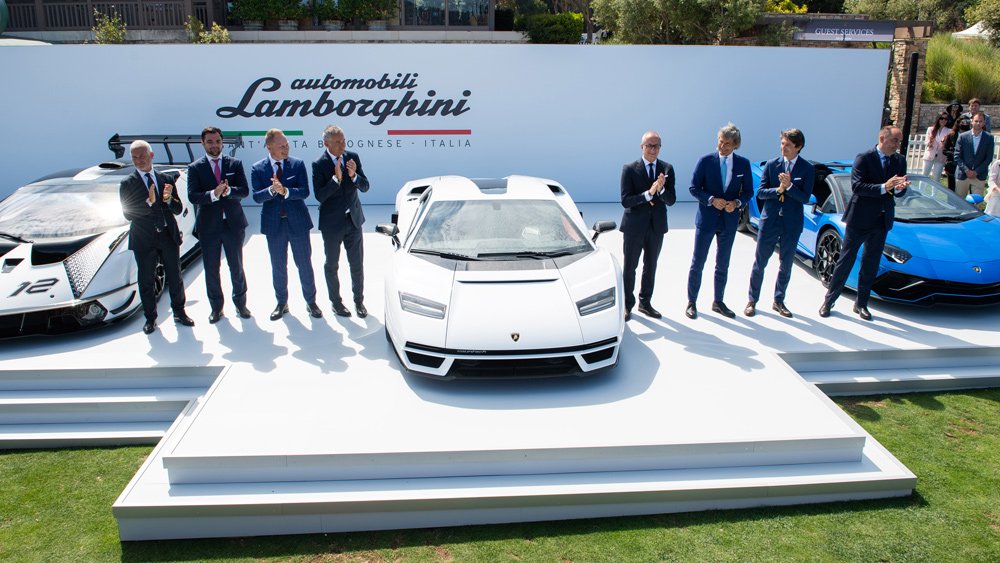 The debut of the Lamborghini Countach LPI 800-4 at the 2021 Quail Motorsports Gathering in Northern California.