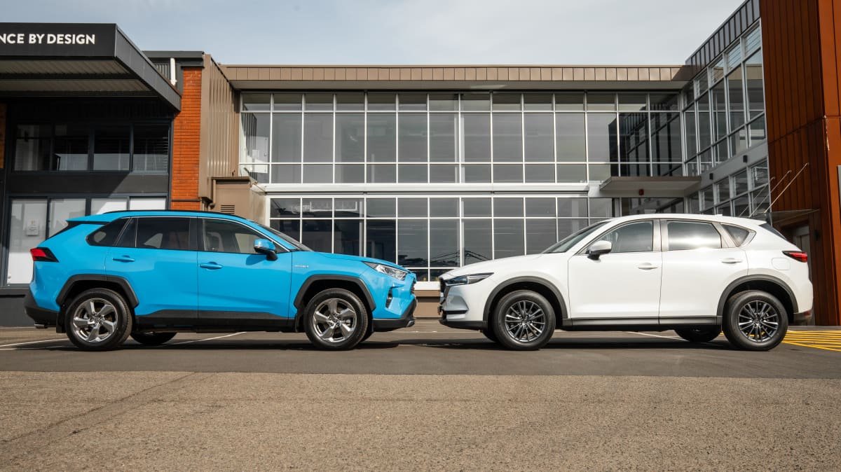 2021 Mazda CX-5 Maxx Sport 2WD v Toyota RAV4 GXL Hybrid comparison-1