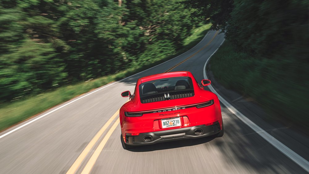 Driving a 2022 Porsche 911 GTS.