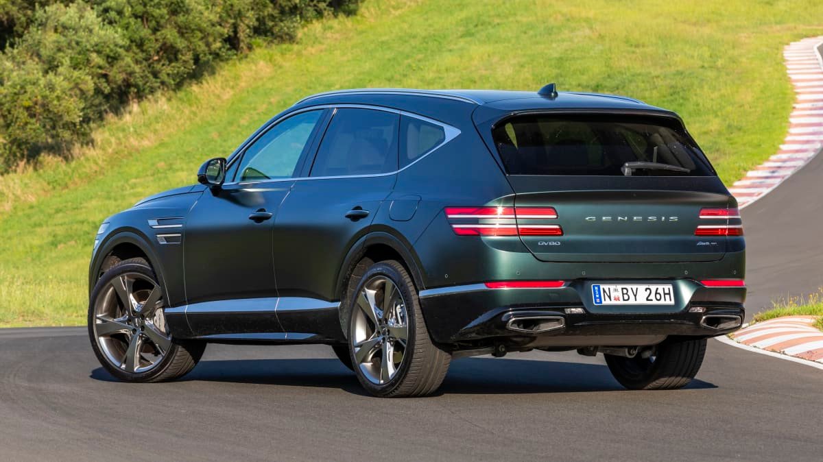 Drive Car of the Year Best Large Luxury SUV 2021 finalist Genesis GV80 rear exterior view
