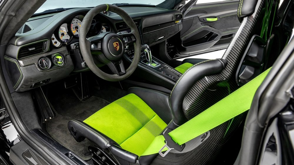 The interior of a Porsche 911 GT3 RS that's been customized by Global Motorsports Group.