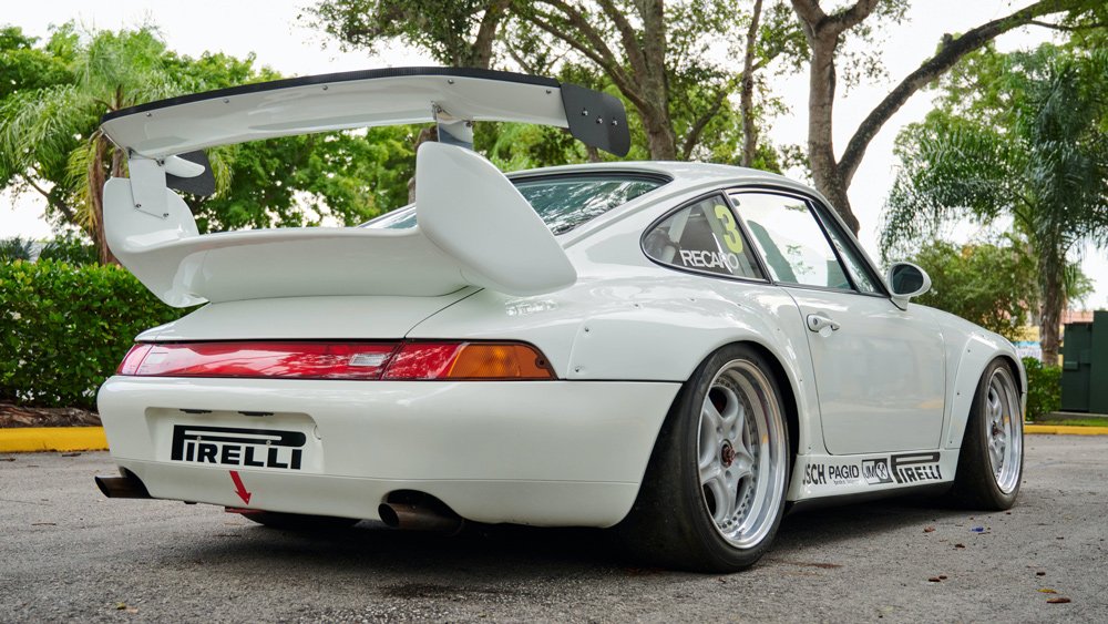 A 1995 Porsche 911 Cup 3.8 RSR Evo race car.