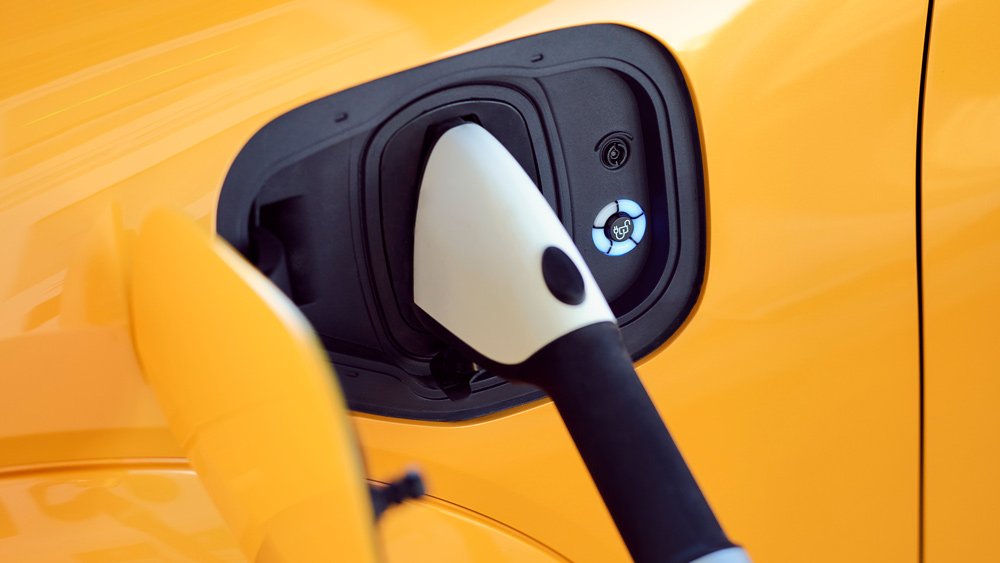 Charging the Ford Mach-E GT all-electric crossover.