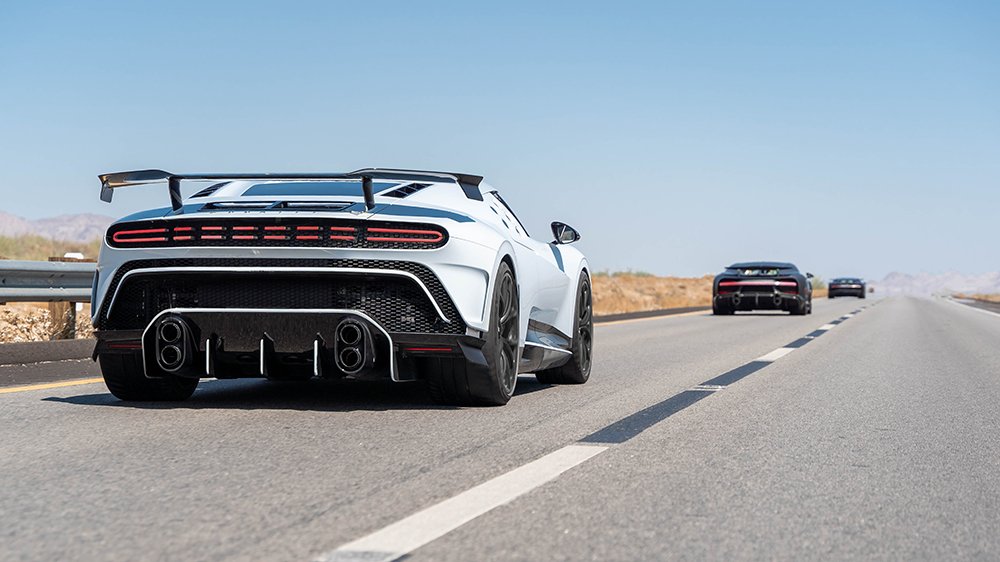 The Bugatti Centodieci undergoing hot-weather testing in the American Southwest