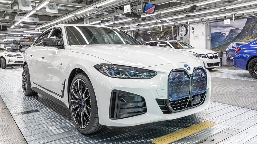 A freshly built BMW i4