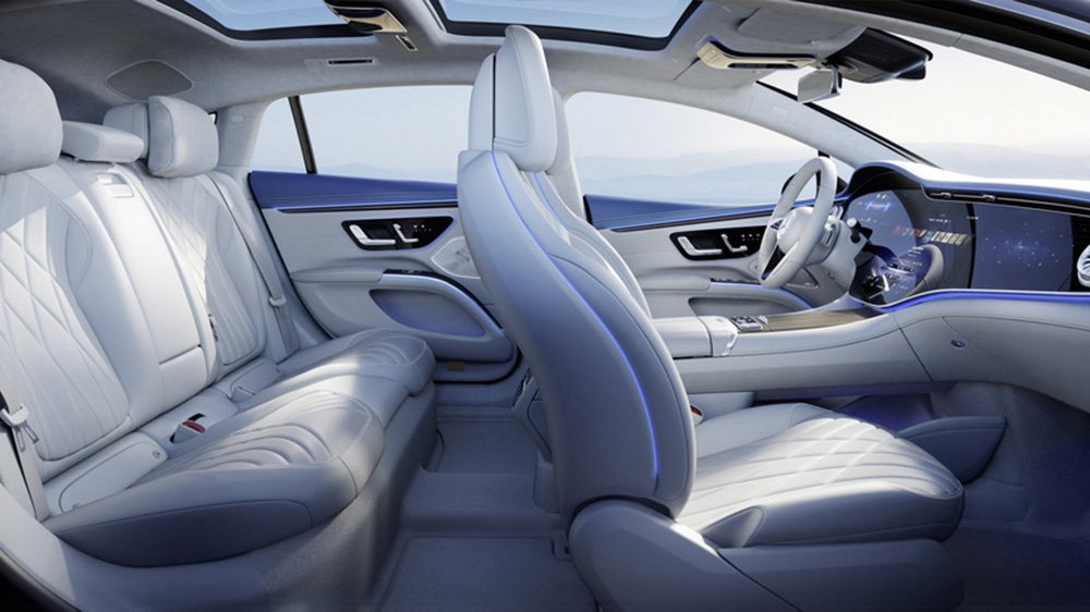 The interior of the Mercedes-Benz EQS