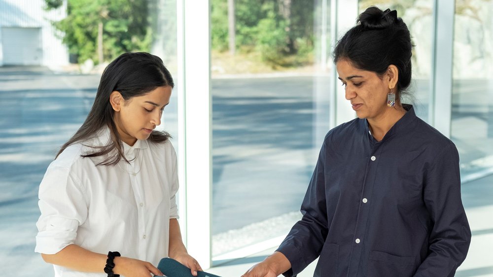 Komal Singh (left) and Rekha Meena (right) from Volvo's color and material team.
