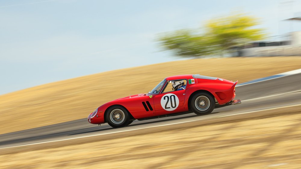 A Ferrari 250 GTO on track.