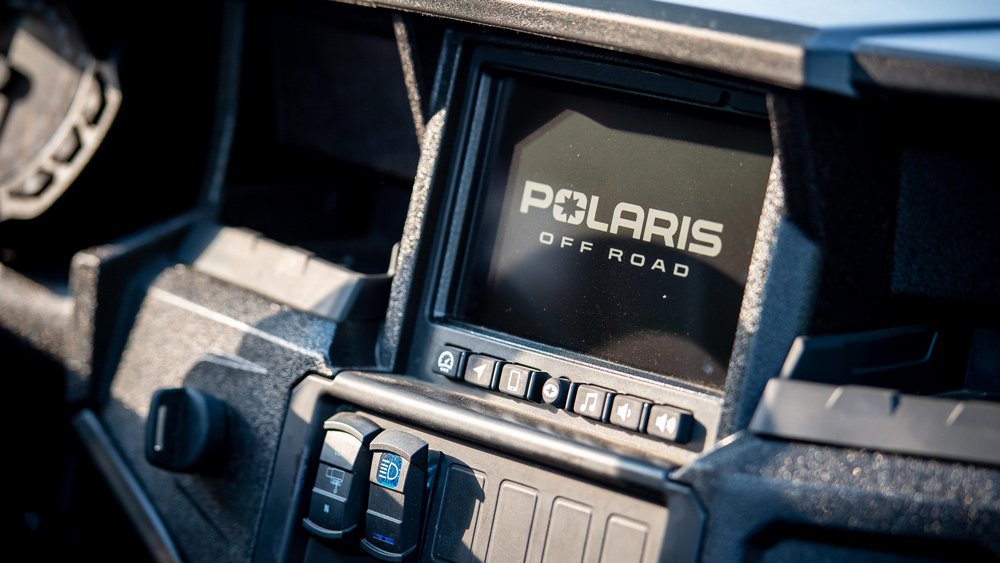 The 7-inch touchscreen in the 2022 Polaris General XP 1000.