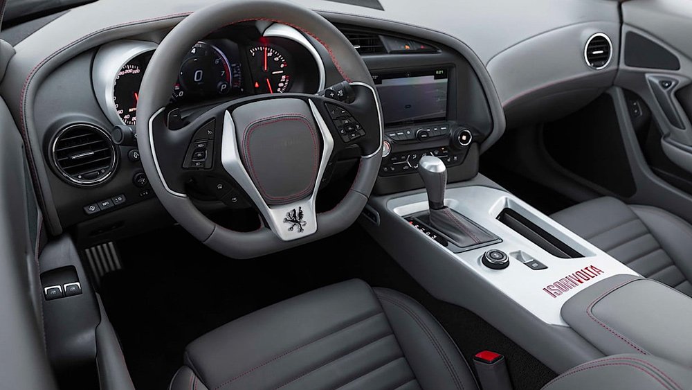 The interior of a 2021 Iso Rivolta GT Zagato.