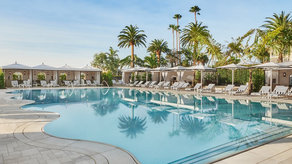 The cabana pool at the Rosewood Miramar Beach in Santa Barbara, Calif.