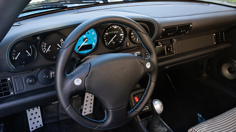 The interior of a 1998 Ruf Turbo R Limited.