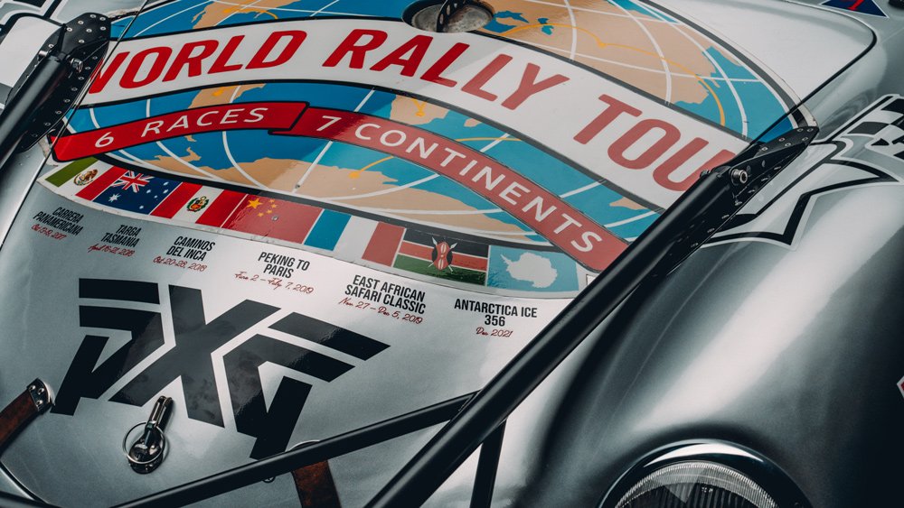 A detail image of Renee Brinkerhoff's Porsche 356 that's been heavily modified for her Antarctica expedition.
