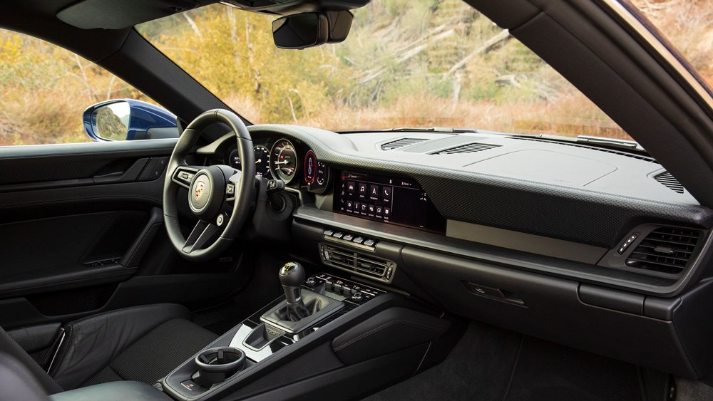 The interior of a 2022 Porsche 911 GT3 with Touring Package.