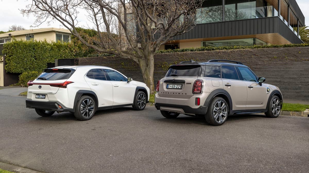 2021 Lexus UX250h Sports Luxury FWD v Mini Countryman SE Mini Yours Hybrid comparison-1