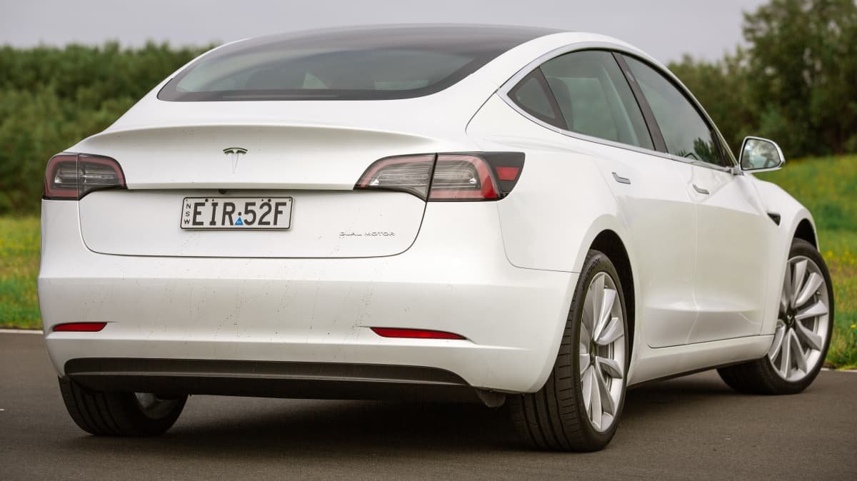Drive Car of the Year Best Electric Vehicle 2021 finalist Tesla Model 3 rear exterior view