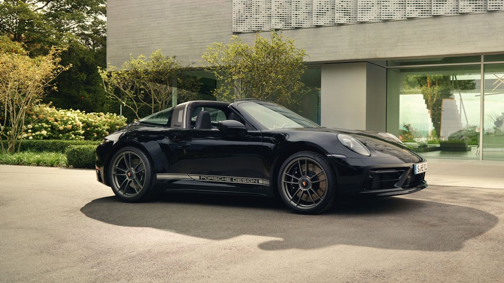 The 911 Porsche Design 50th Anniversary Edition sports car.