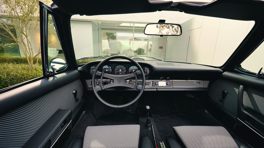 The interior of the 1972 Porsche 911 S 2.4 Targa restored to honor Porsche Design's 50th anniversary.