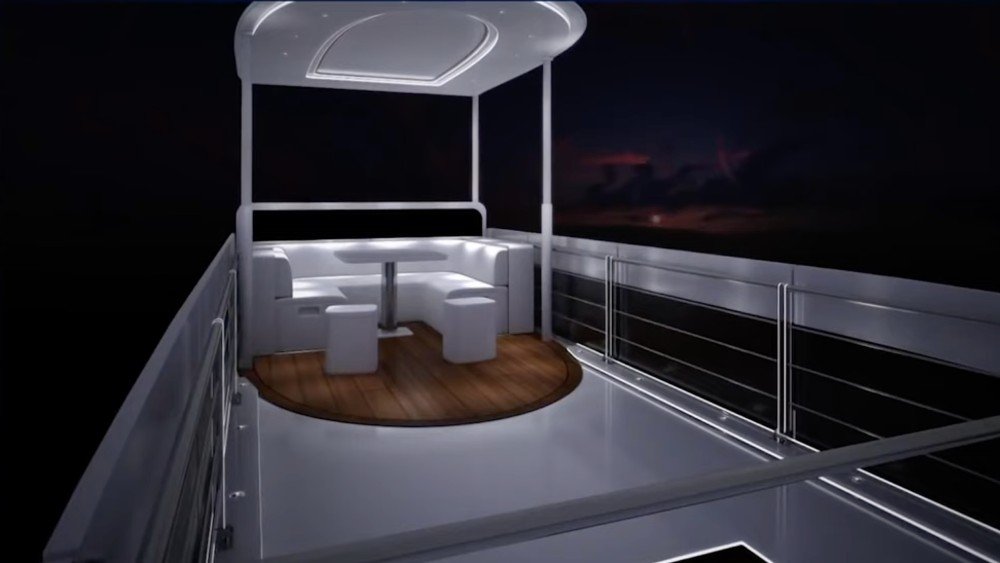 Elemment Palazzo Superior RV rooftop deck at night