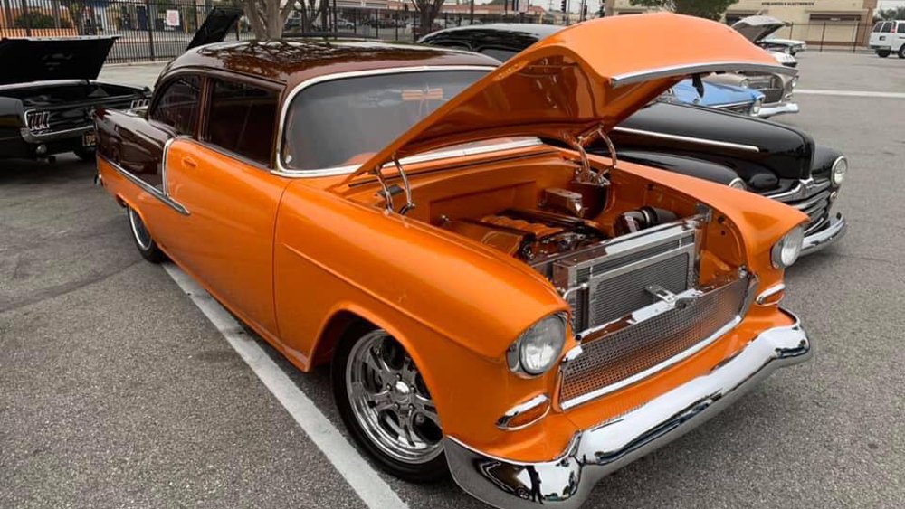 A 1955 Chevy Bel Air belonging to a member of the Black Classics Car Club.