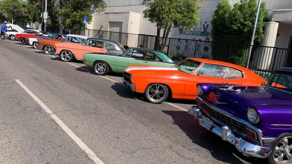 Vehicles on display from the Black Classics Car Club.