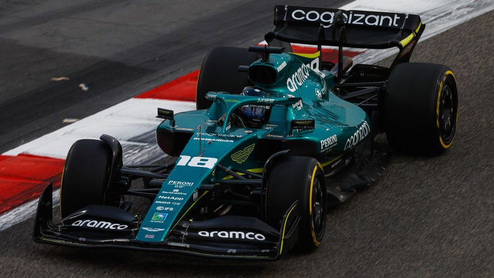 Aston Martin driver Lance Stroll prepares for the the Formula 1 Gulf Air Bahrain Grand Prix 2022.