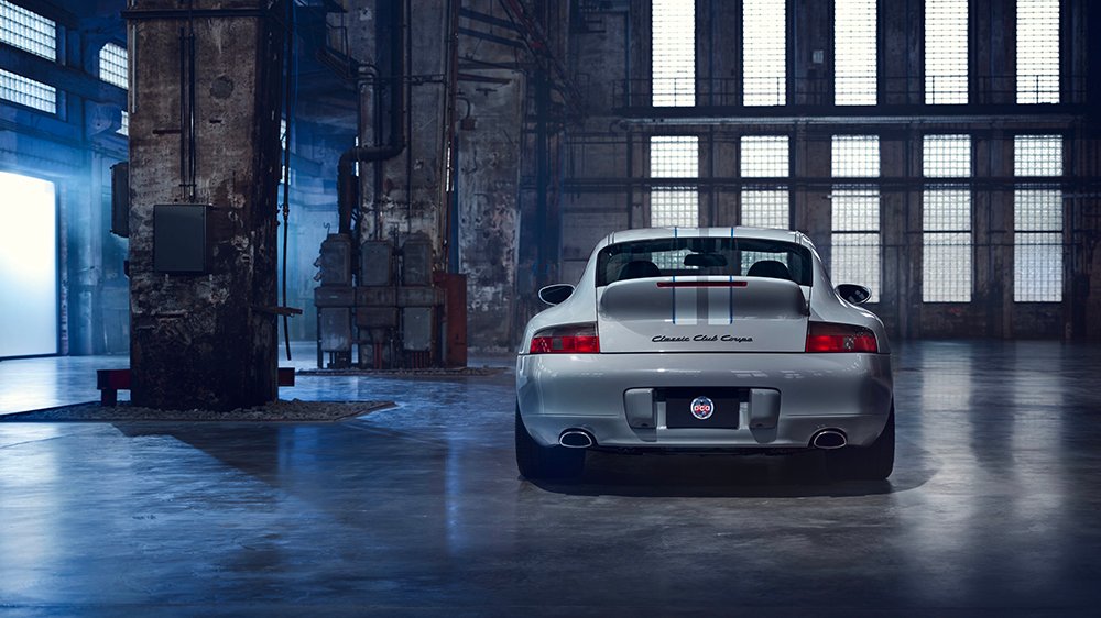 The Porsche Sonderwunsch 911 Classic Club Coupe from the back
