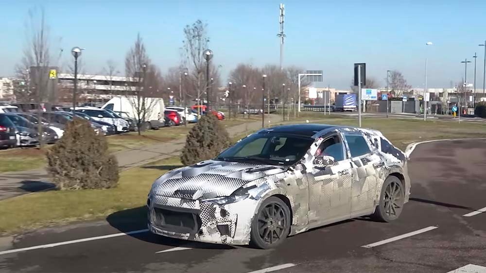 A vehicle believed to be the Ferrari Purosangue undergoing testing in Maranello, Italy