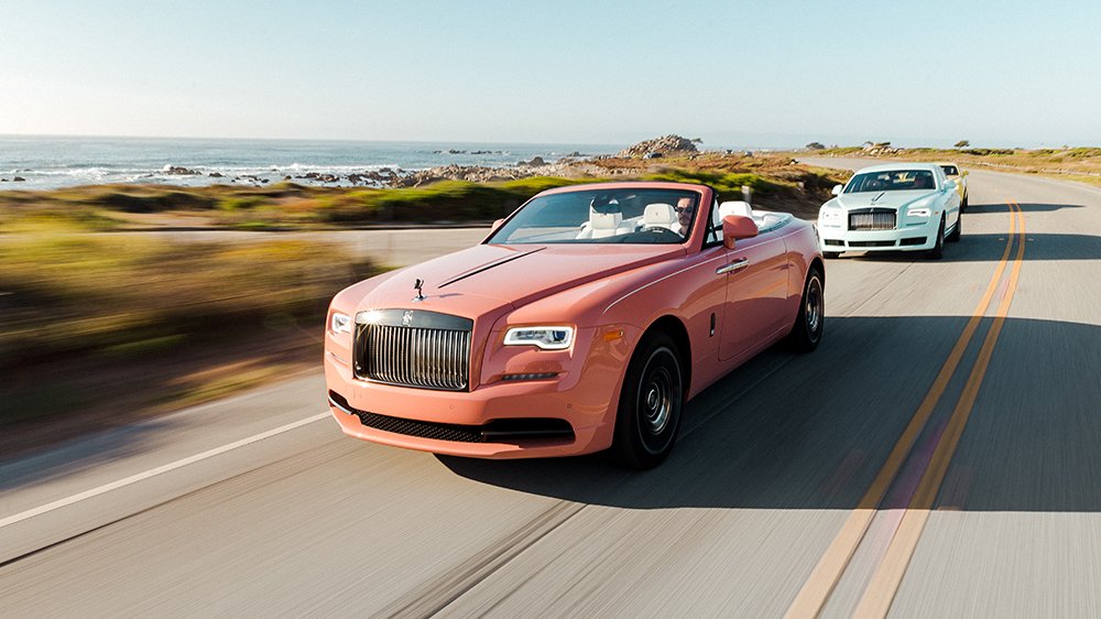 The Rolls-Royce Black Badge Dawn on a highway