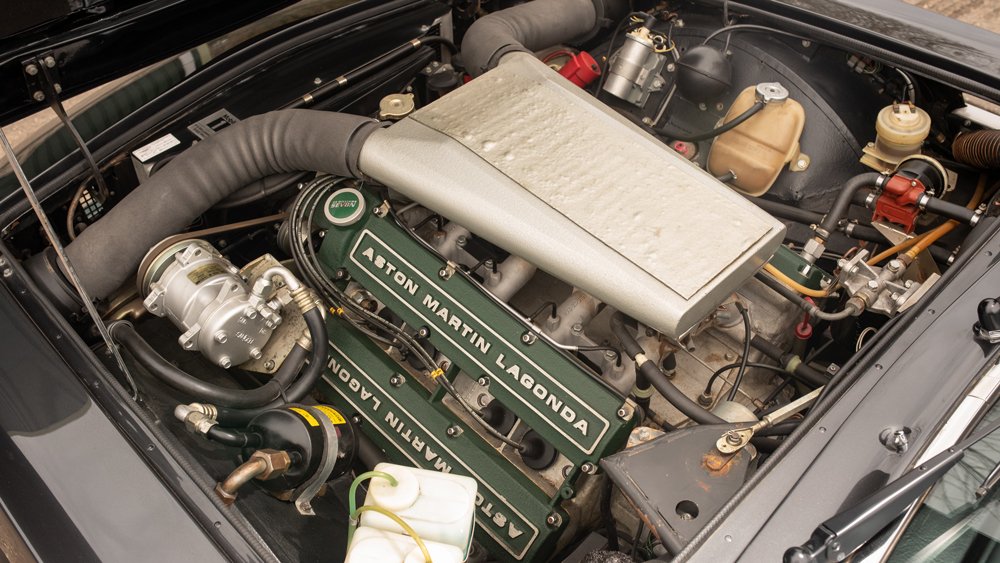 The 480 hp, 7.0-liter V-8 inside a 1975 Aston Martin Lagonda Series I.
