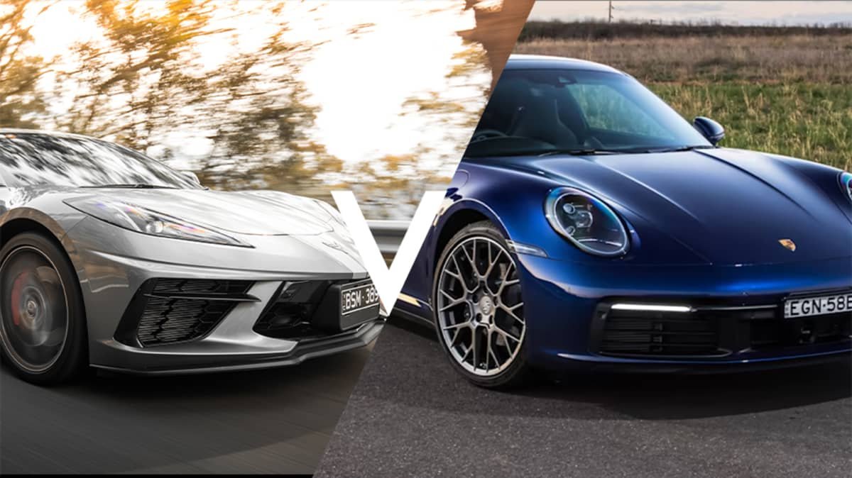 2022 Chevrolet Corvette v Porsche 911 v Ferrari F8 v Ferrari F430 v BMW i8 comparison-0