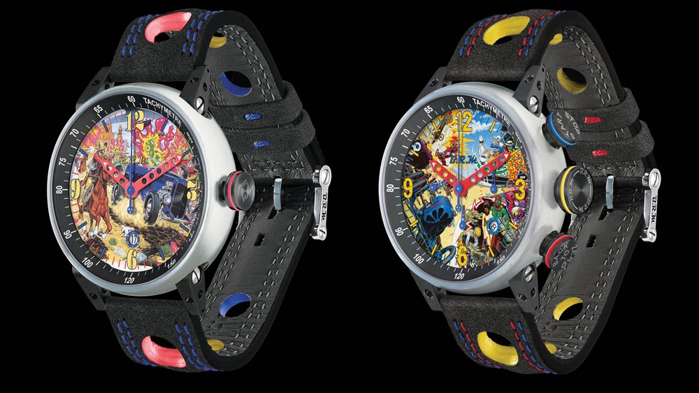 B.R.M partnered with AutoMoto to create four limited-edition wristwatches featuring the work of artist Robt. Williams.