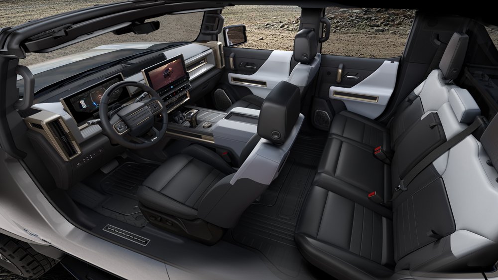 The interior of the 2022 Hummer EV Pickup.