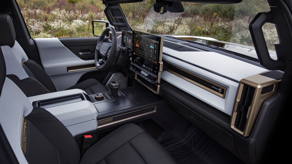 The interior of the 2022 Hummer EV Pickup.