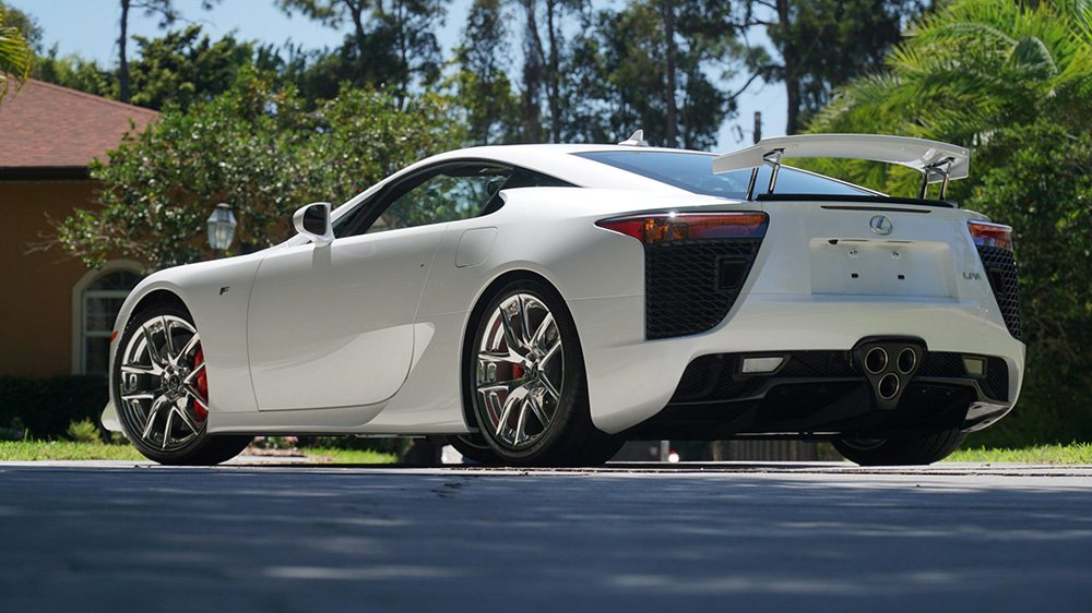 A rear 3/4 shot of the 2012 Lexus LFA