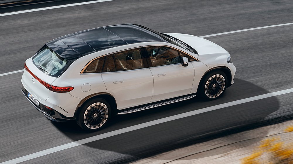 The 2023 EQS SUV from above