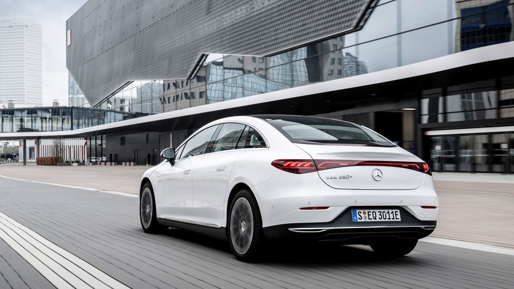 The Mercedes-Benz EQE 350 electric midsize sedan.