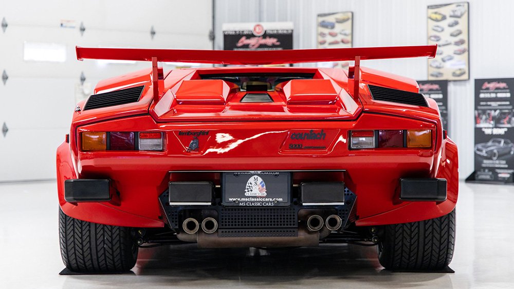 The 1987 Lamborghini Countach 5000 Quattrovalvole from the back