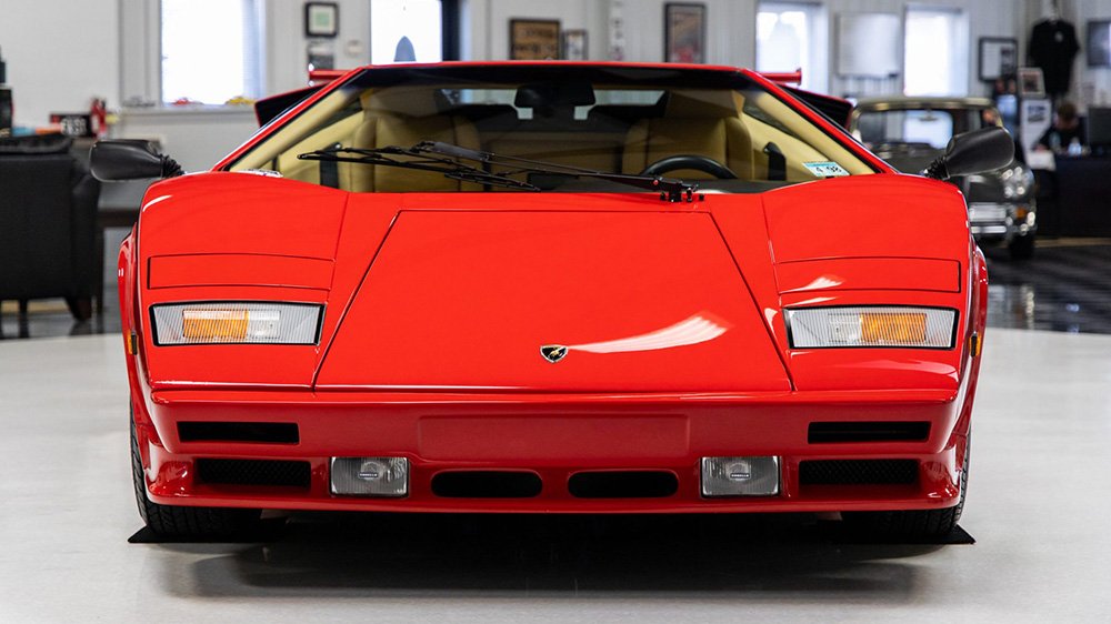 The 1987 Lamborghini Countach 5000 Quattrovalvole from the front