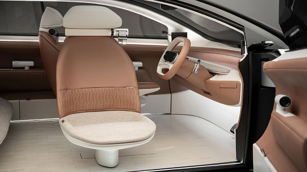 The Tata Motors Avinya's rotating front seats