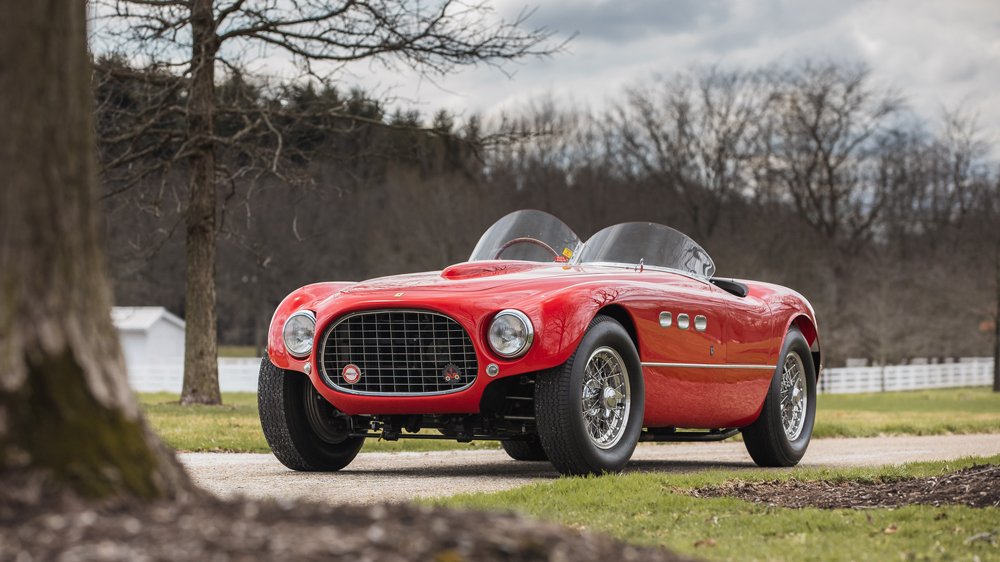 A 1953 Ferrari 340 MM with a body by Vignale.