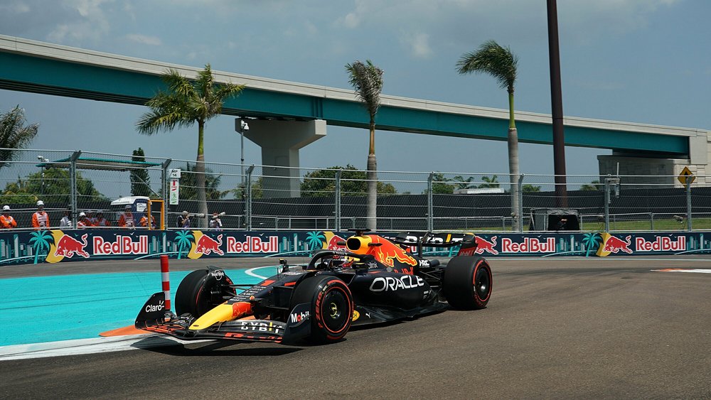 Red Bull Racing's Max Verstappen practicing before the 2022 Formula 1 Miami Grand Prix.