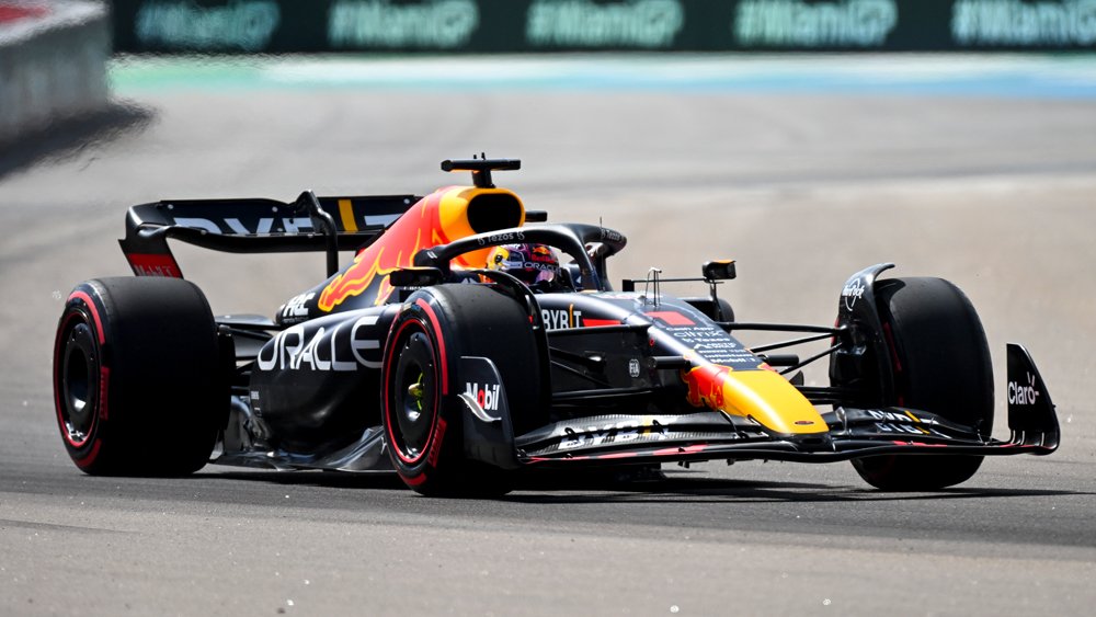 Max Verstappen during Saturday's qualifying session for the 2022 Formula 1 Miami Grand Prix.