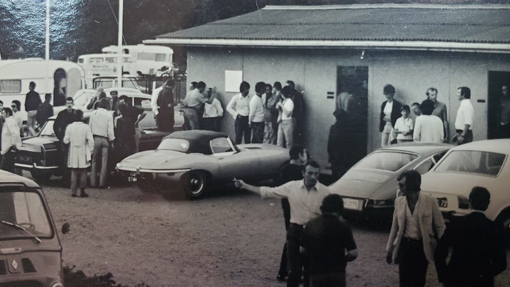 The 1970 Jaguar on the set of 